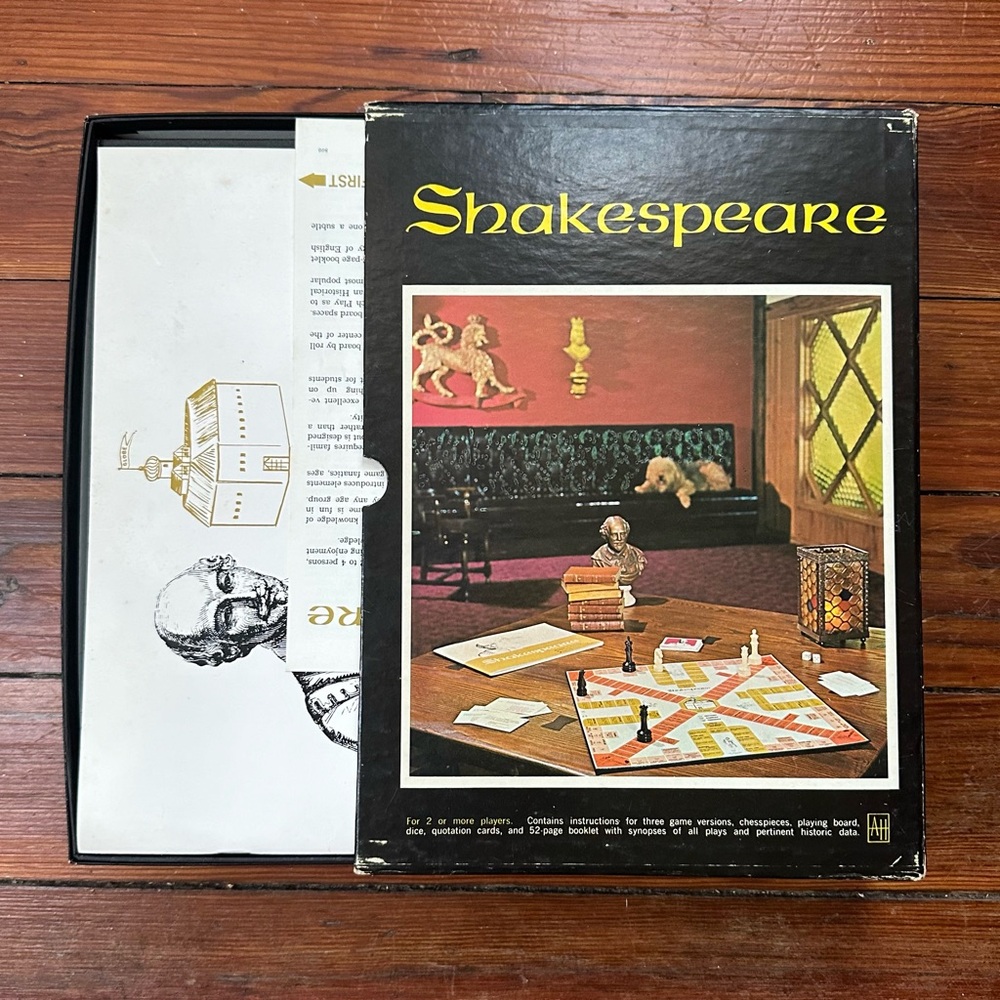 Vintage 60s Avalon Hill Bookcase Games series the Game of Shakespeare board game